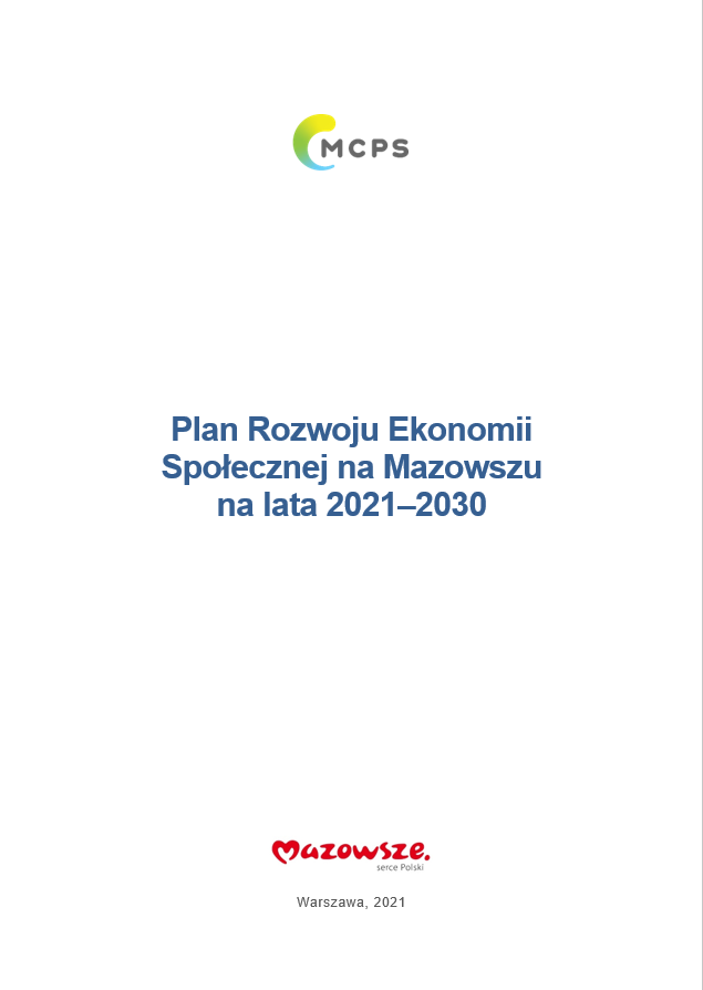 Okładka Planu Rozwoju Ekonomii Społecznej na Mazowszu na lata 2021-2030