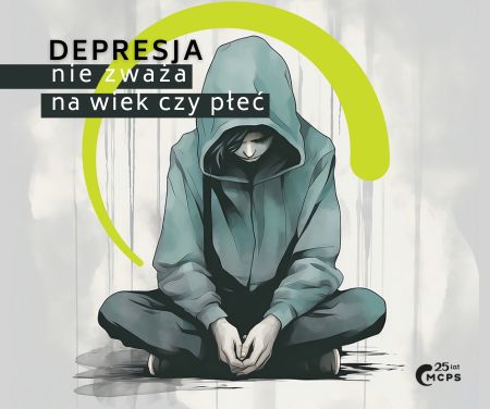 grafika przedstawiająca człowieka w depresji